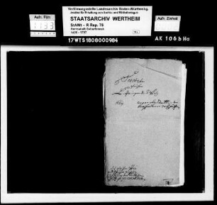 Archivalurkunden von Scharfeneck aus dem 17. Jahrhundert