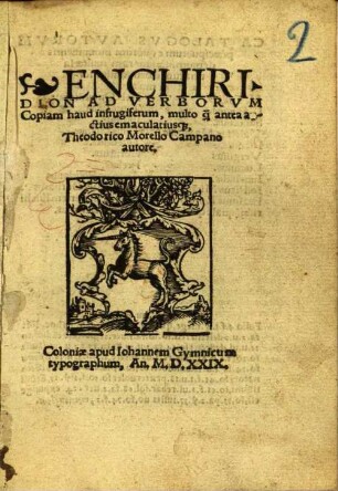 Enchiridion ad verborum copiam haud infrugiferum : multo quam antea auctius emaculatiusque