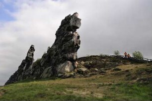 Harzvorland - Teufelsmauer : Zu den sehenswertesten Naturdenkmalen im nördlichen Harzvorland gehört die bis zu zwanzig Meter hohe "Teufelsmauer" bei Weddersleben. Aufgenommen am 12. Mai 2010