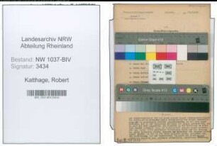 Entnazifizierung Robert Katthage , geb. 25.12.1896 (Angestellter)