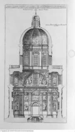 Disegni di vari altari e cappelle nelle chiese di Roma con le loro facciate fianchi piante e misure de più celebri architetti, Tafel 41: S. Maria Maggiore, Cappella Sistina, Schnitt