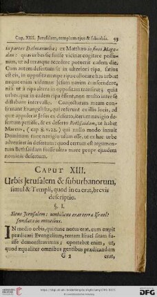 Caput XIII: Urbis Jerusalem & suburbanorum, simul & Templi, quod in ea erat, brevis descriptio