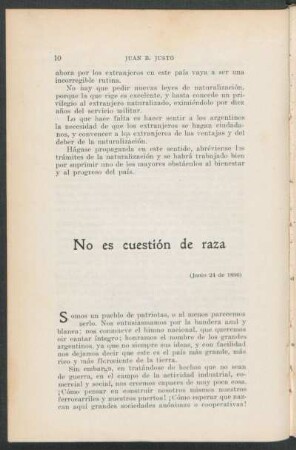 No es cuestión de raza