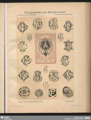 Dekorationen [Kartuschen], Embleme [Goldschmied]