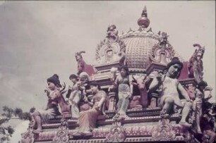 Reisefotos Singapur. Singapur, South Bridge Road 244. Sri Mariamman Tempel (um 1830). Teilansicht