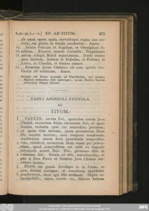 Pauli Apostoli Epistola Ad Titum.