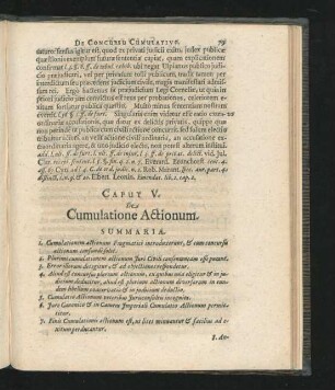 Caput V. De Cumulatione Actionum.