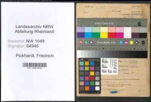 Entnazifizierung Friedrich Pickhardt , geb. 14.02.1873 (Bauunternehmer)