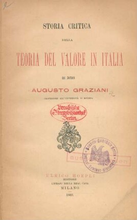 Storia critica della teoria del valore in Italia