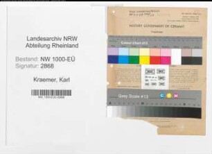 Entnazifizierung Karl Kraemer, geb. 14.08.1901 (Rechtsanwalt)