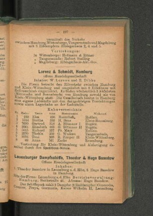 Lauenburger Dampfschiffe, Theodor & Hugo Basedow