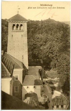 Waldenburg. Blick vom Schlossturm nach dem Rotenberg
