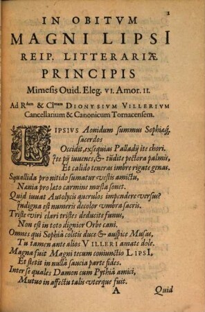 Ivsti Lipsi Sapientiae Et Litterarvm Antistitis Fama postuma