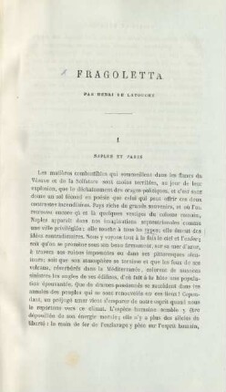 Fragoletta par Henri de Latouche