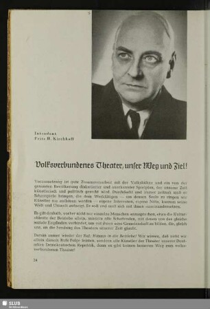 Volksverbundenes Theater, unser Weg und Ziel!
