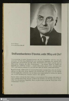 Volksverbundenes Theater, unser Weg und Ziel!
