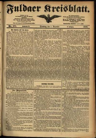 Ausgabe vom Dienstag, den 01. Dezember 1908.