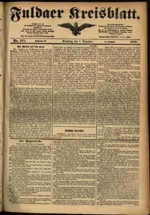 Ausgabe vom Dienstag, den 01. Dezember 1908.