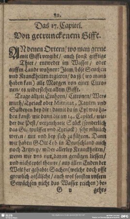 Das 17. Capitel. Von getrunckenem Gifft