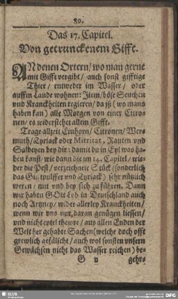 Das 17. Capitel. Von getrunckenem Gifft