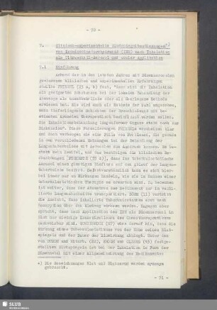 7. Klinisch-experimentelle Bluspiegelbestimmungen von Isonikotinsäurehydrazid (INH) nach Inhalation als Ultraschall-Aerosol und oraler Applikation