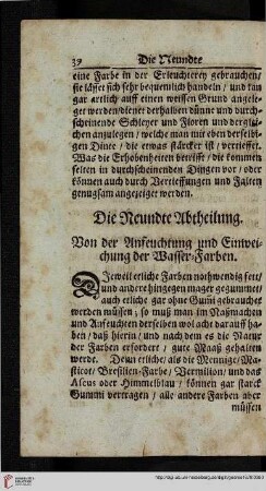 Die Neundte Abtheilung.
