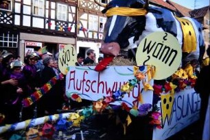 Umzug; Umzugswagen "Aufschwung - Wann?"