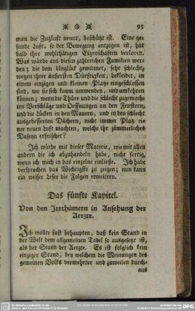 Das fünfte Kapitel. Von den Irrthümern in Ansehung der Aerzte