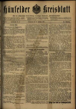Ausgabe vom Donnerstag, den 14. Februar 1918.