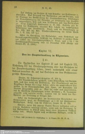 Capitel VI. Von der Hauptverhandlung im Allgemeinen
