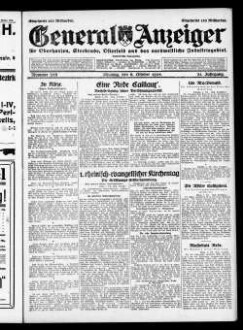 General-Anzeiger für Oberhausen, Sterkrade, Osterfeld und das nordwestliche Industriegebiet. 1921-1930