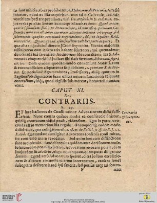 Caput XI. Contrariis