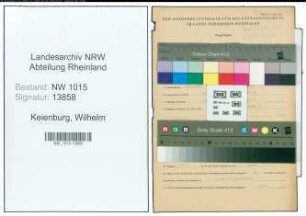 Entnazifizierung Wilhelm Keienburg , geb. 26.04.1877 (Kriminalsekretaer)