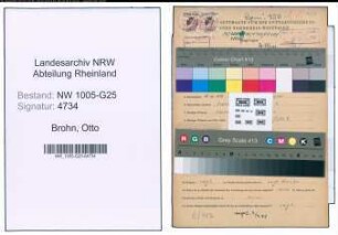 Entnazifizierung Otto Brohn , geb. 28.08.1898 (Einzelhaendler)