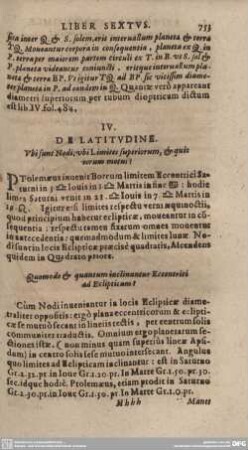 IV. DE LATITUDINE.