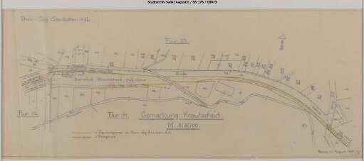 Krautscheid, Bahnhof: Katasterplan Gemarkung Krautscheid, Flur 11, mit Einzeichnung der Eigentumsgrenzen der RSE