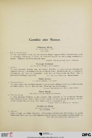Gemälde alter Meister (Nr. 1-219)