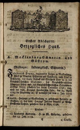 Erster Abschnitt - Zehnter Abschnitt