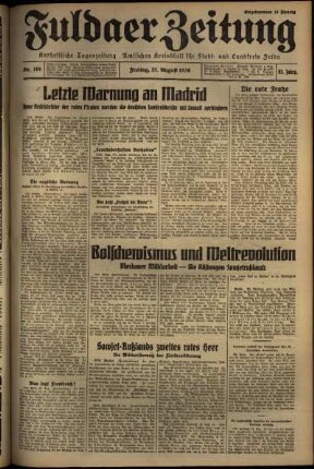 Ausgabe vom Freitag, den 21. August 1936.