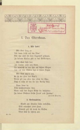 I. Das Elternhaus
