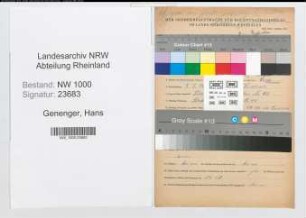 Entnazifizierung Hans Genenger, geb. 03.05.1907 (Arbeiter)