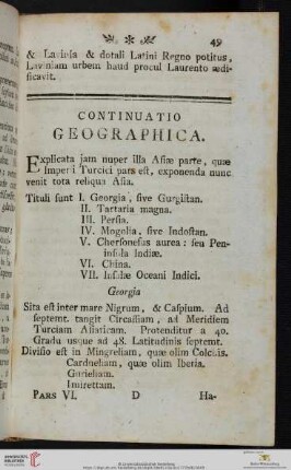 Continuatio Geographica