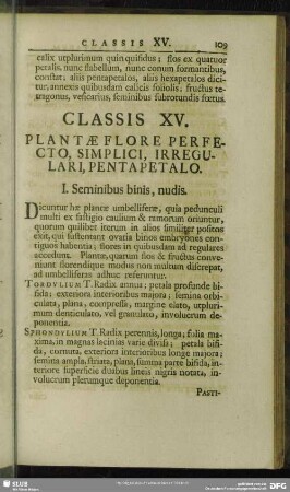 Classis XV. Plantae Flore Perfecto, Simplici, Irregulari, Pentapetalo