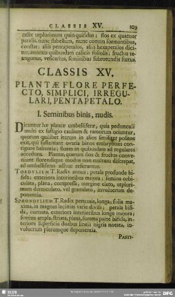 Classis XV. Plantae Flore Perfecto, Simplici, Irregulari, Pentapetalo