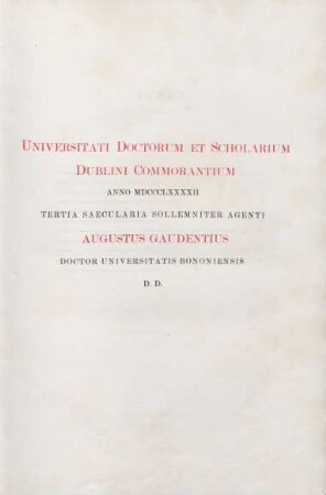 Universitati Doctorum et Scholarium Dublini Commorantium ...