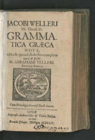 Jacobi Welleri SS. Theol. D. Grammatica Graeca Nova