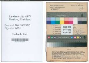 Entnazifizierung Karl Solbach , geb. 05.06.1894 (Landwirt)
