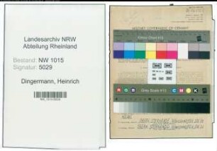 Entnazifizierung Heinrich Dingermann , geb. 28.08.1900 (Kaufmann)
