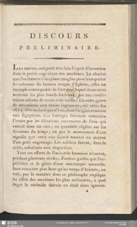Discours Préliminaire