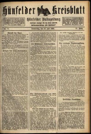 Ausgabe vom Sonntag, den 19. Juli 1925.